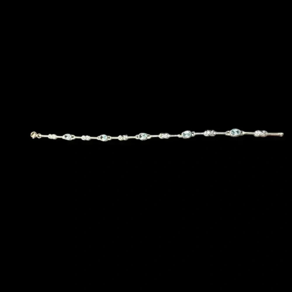 Silver and Light Blue Stone Bracelet